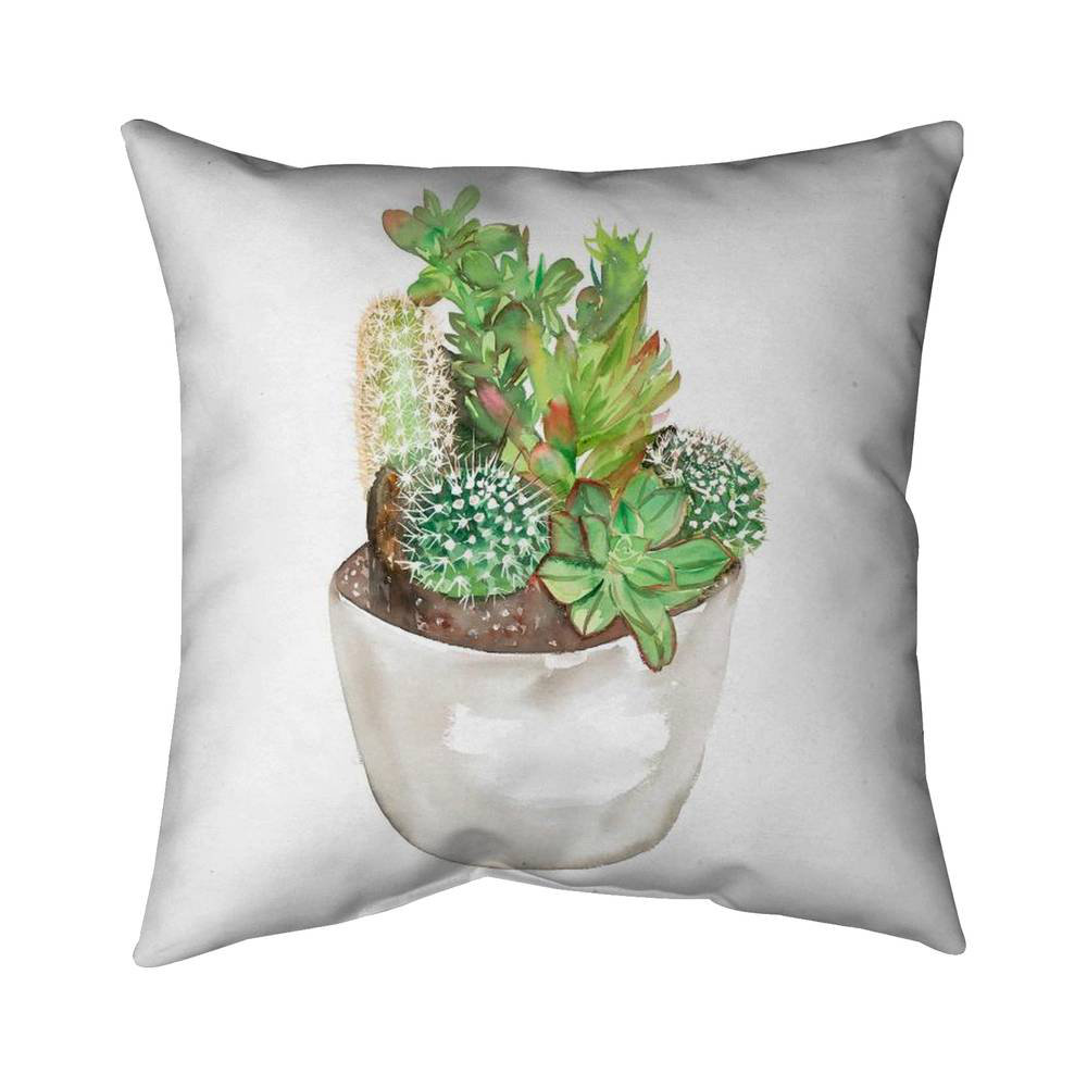 Begin Edition International Inc. Cactus Assortment in a Pot Square Throw Pillow Wayfair